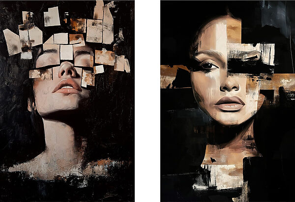 Collage of a woman's face