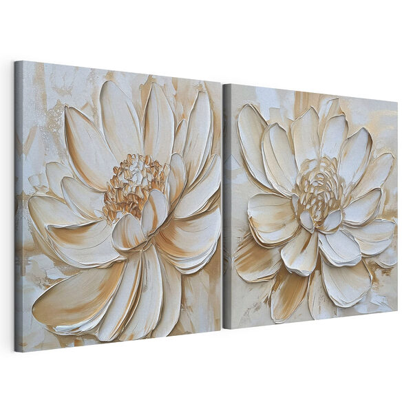 Tablou modular pe pânză Flori senine în nuanțe delicate