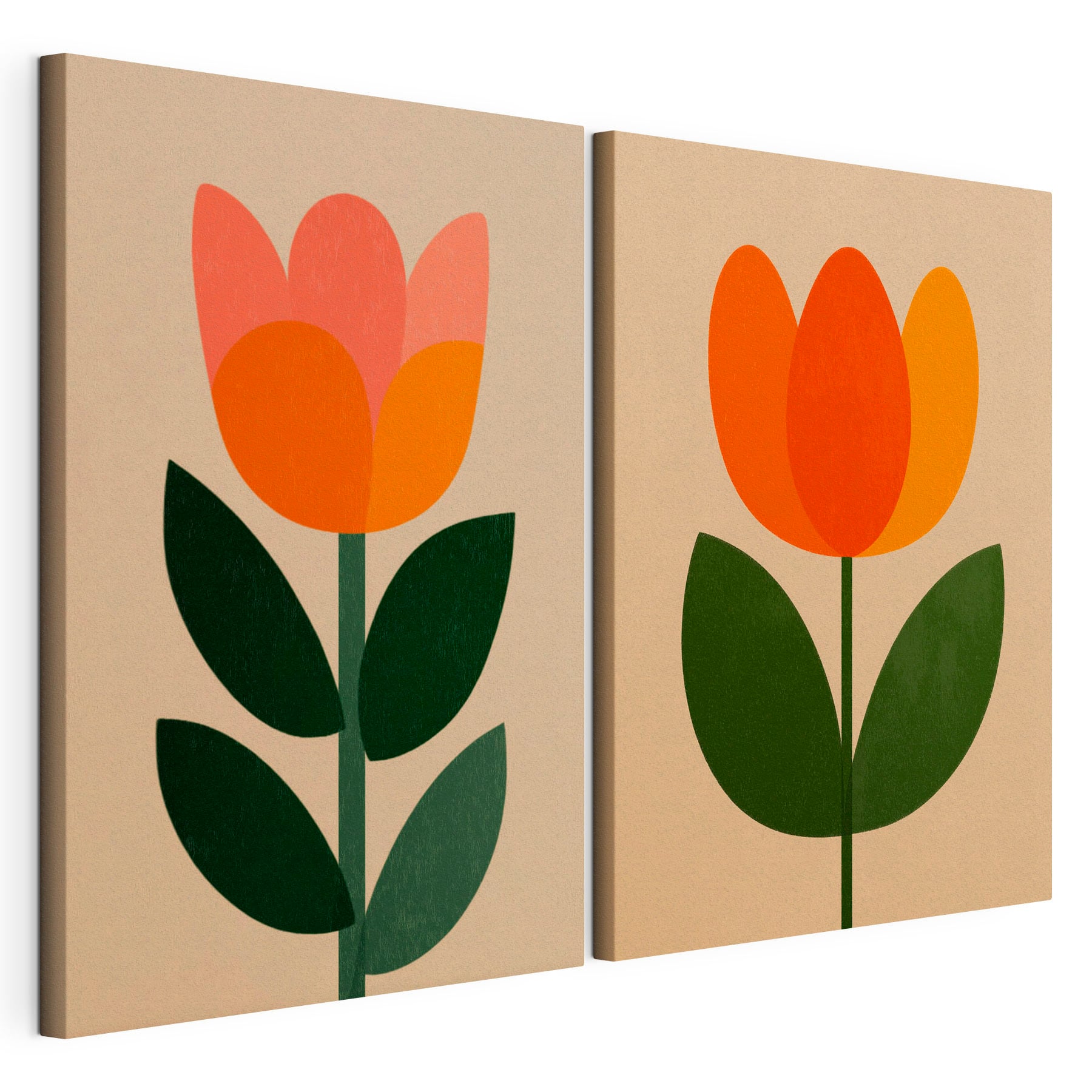 Couple of flowers with leaves