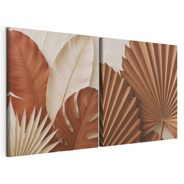 Tablou modular pe pânză Aranjament floral în culori pământii, inspirat din natură