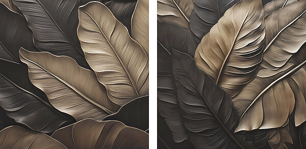 Flowing leaves in earthy tones