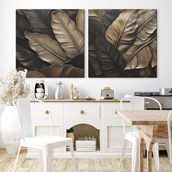 Flowing leaves in earthy tones