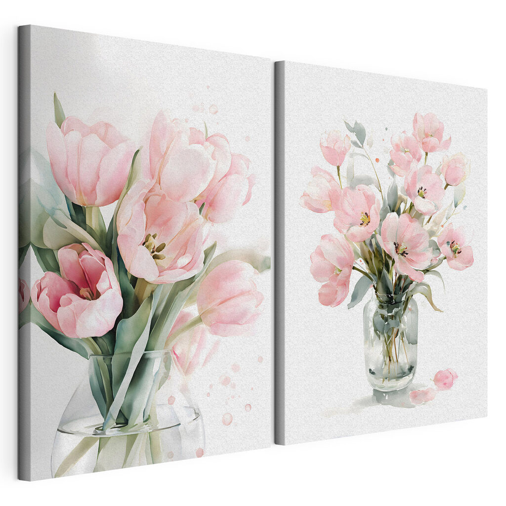 Couple of pink flowers in a vase
