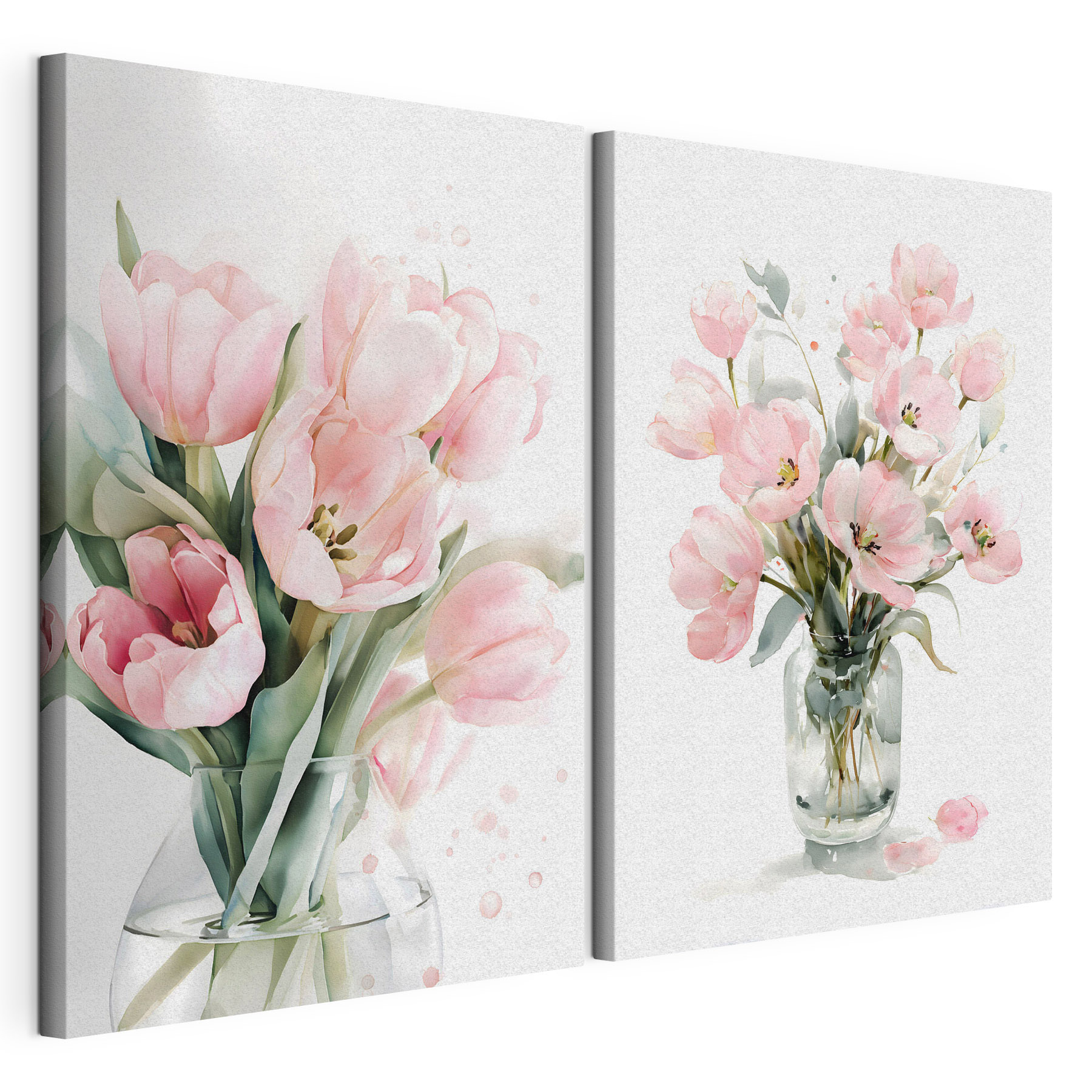 Couple of pink flowers in a vase