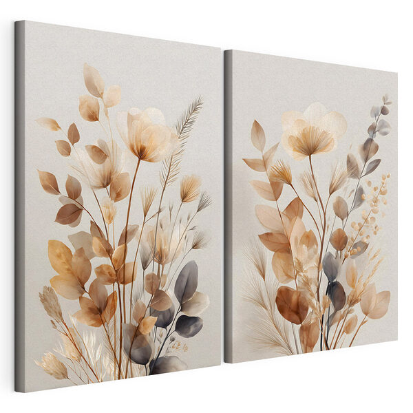 Tablou modular pe pânză Aranjamente florale delicate, în nuanțe delicate