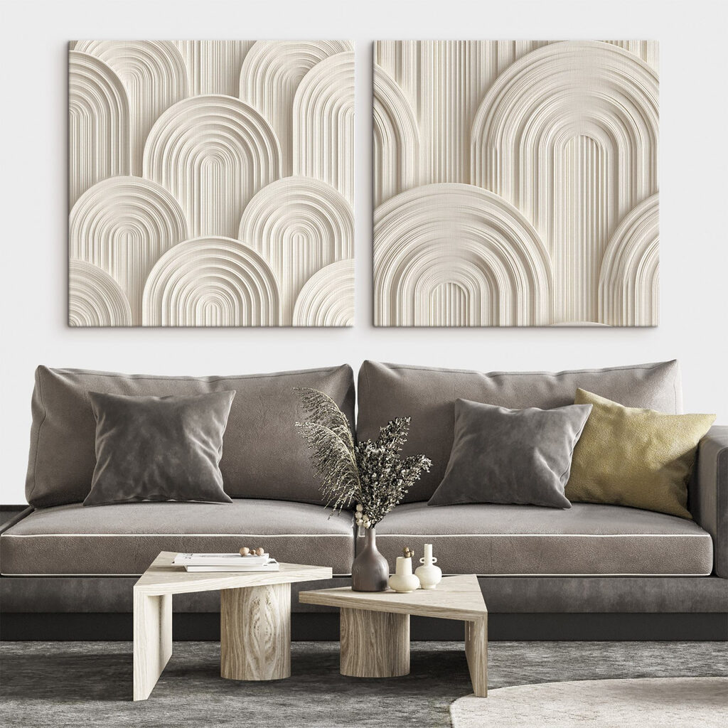 Soft curves in neutral tones