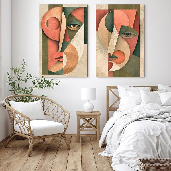 Couple of faces with different colors
