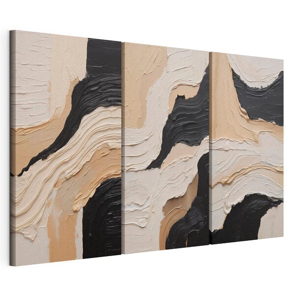 Tablou modular pe pânză Linii abstracte în nuanțe neutre