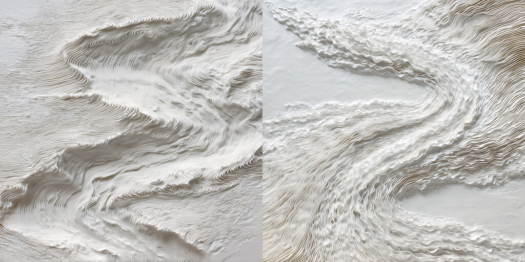 White and grey surface with wavy lines