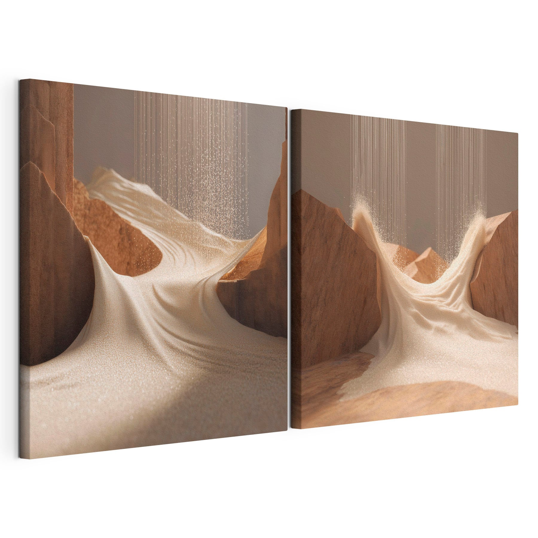 Sand flowing from a cliff