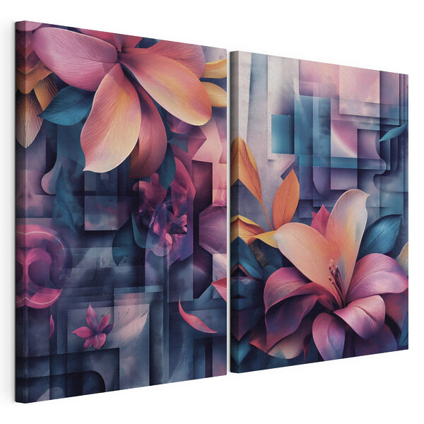 Tablou modular pe pânză Colaj de flori