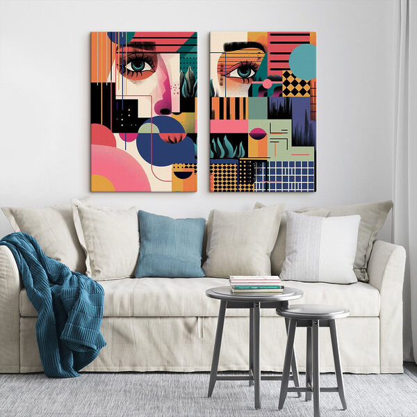 Colorful art of a woman's face