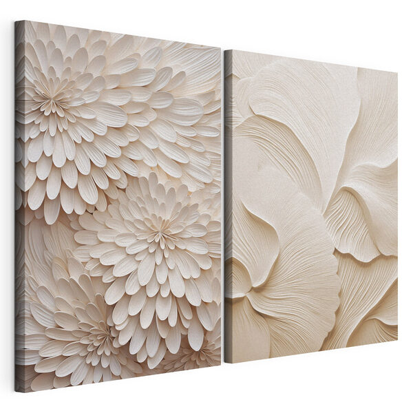 Tablou modular pe pânză Colaj de flori albe