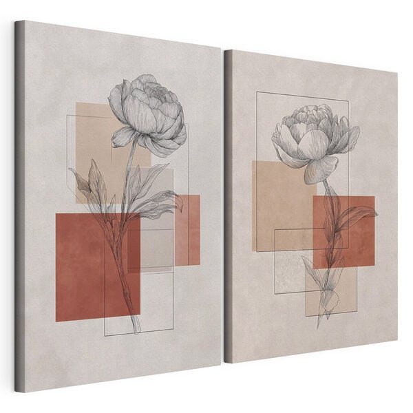 Tablou modular pe pânză Desenul unei flori