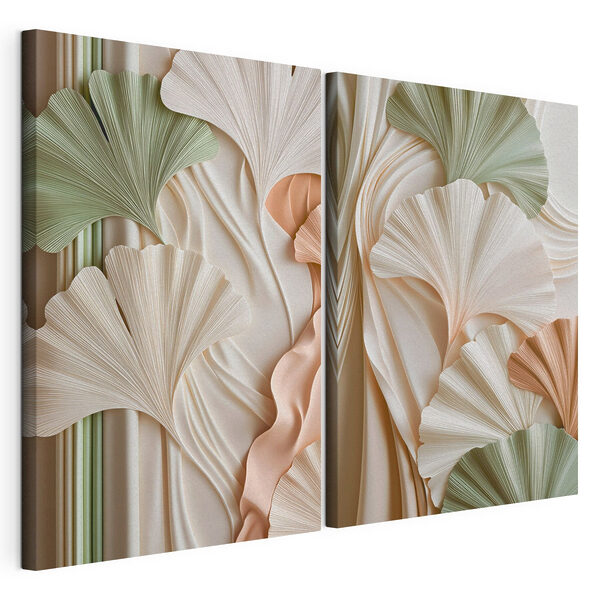 Tablou modular pe pânză Formele naturale și liniile delicate se îmbină
