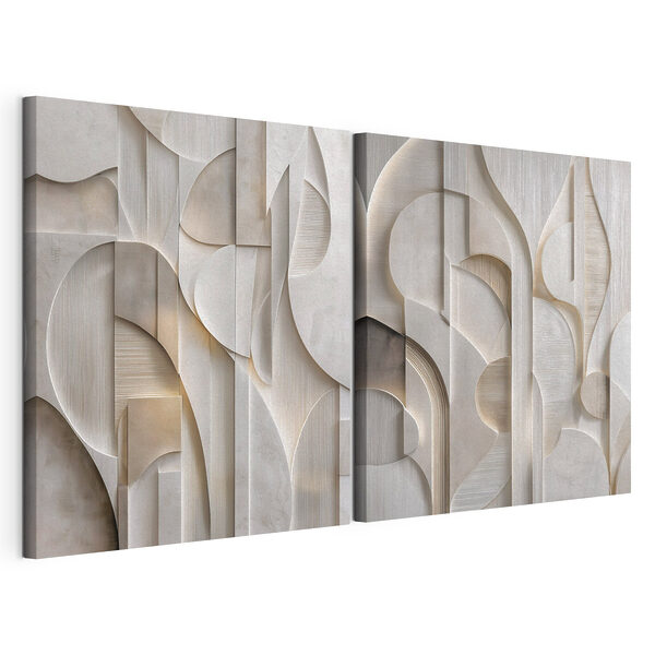 Abstract curves in soft neutral tones