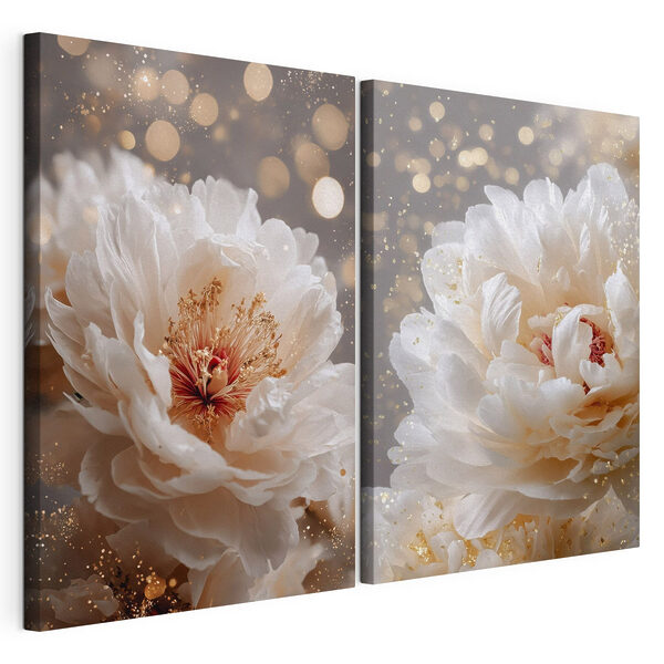 Tablou modular pe pânză Flori delicate în nuanțe delicate