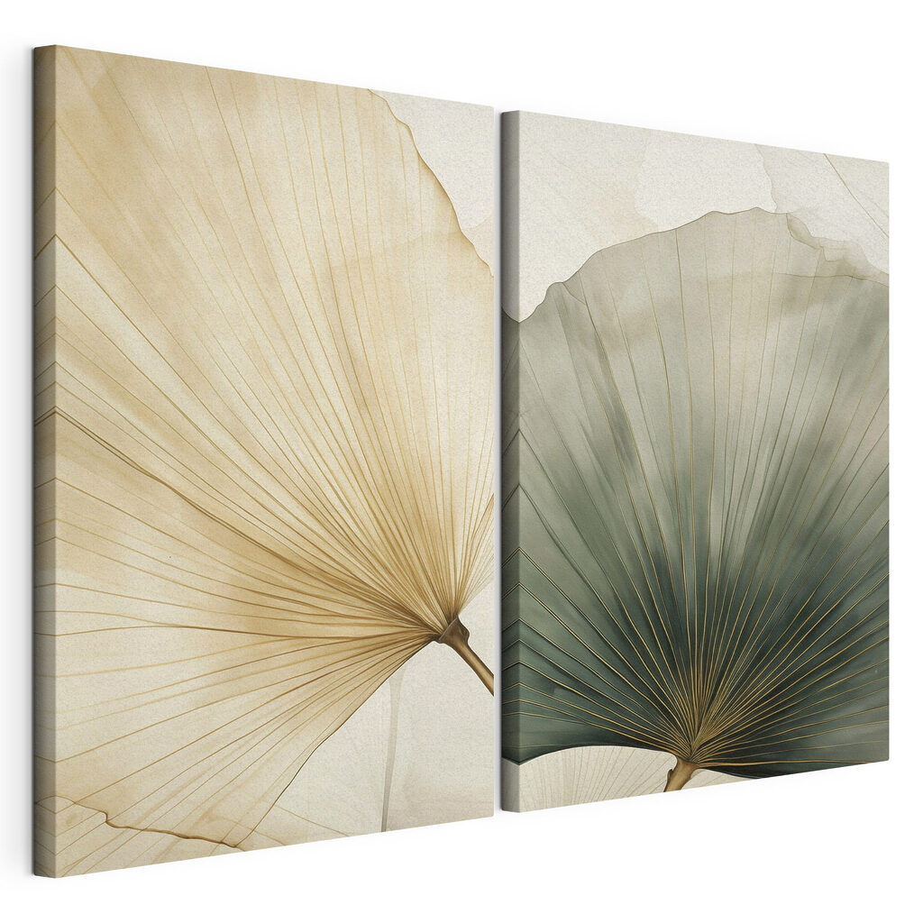 Delicate leaves in soft hues