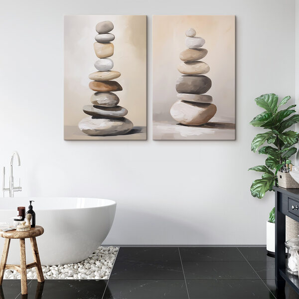 Painting of a stack of rocks