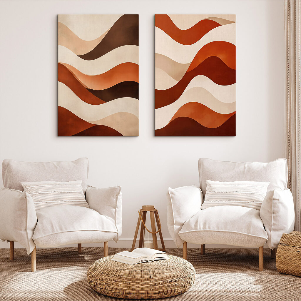 Couple of brown and white waves