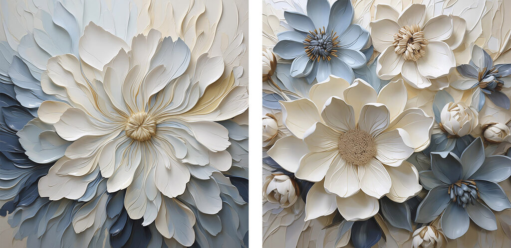 Delicate blooms in soft hues