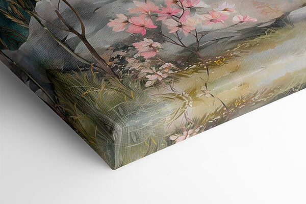 Painting of mountains and trees