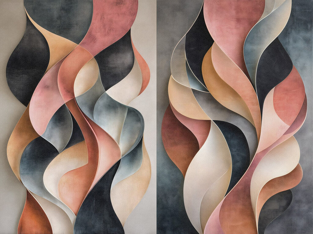 Flowing forms in soft color palette