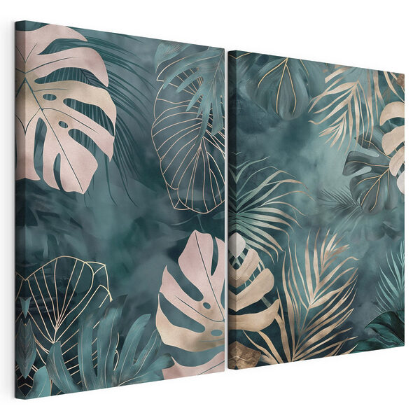 Lush foliage on vibrant background