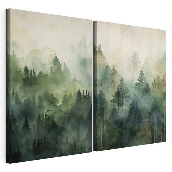 Tablou modular pe pânză Comparație între o pădure