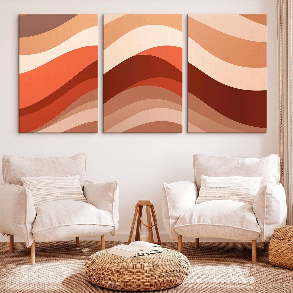 Flowing waves of warm colors