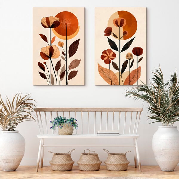 Painting of flowers and leaves
