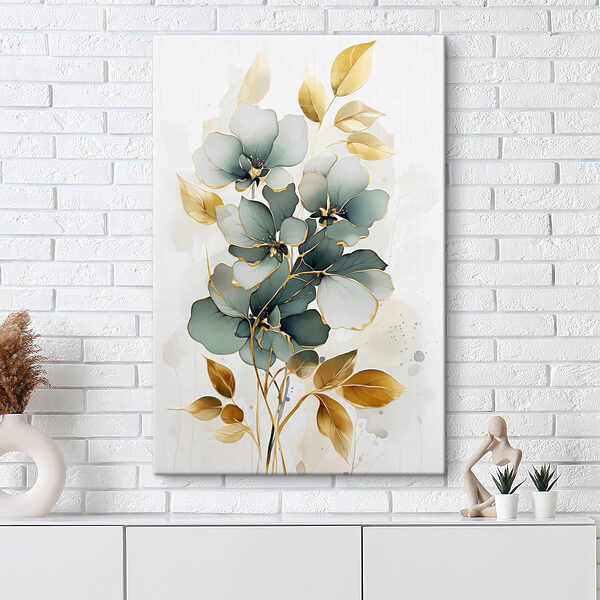 Painting of flowers and leaves