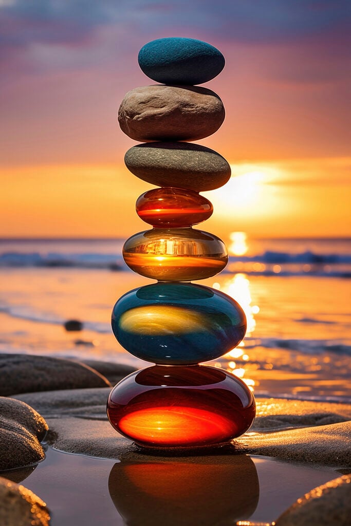 Stack of rocks on a beach