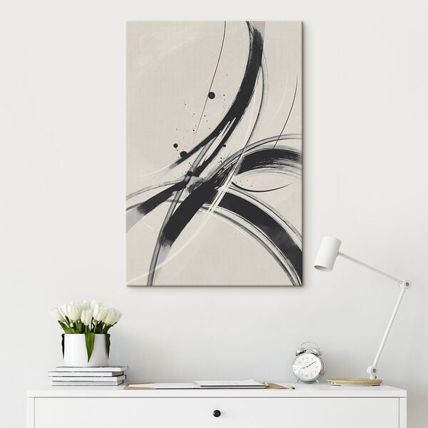 Black and white image of a swirly design
