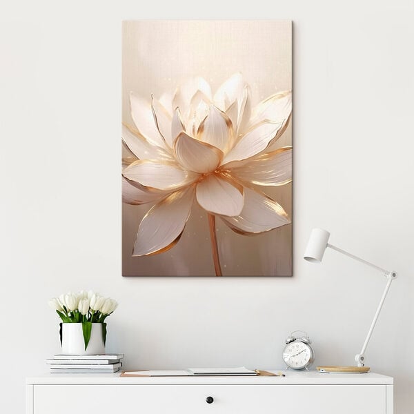 Tablouri Tablouri Lotus elegant în nuanțe delicate (SKU: s45631)