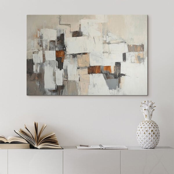 Painting of white and brown squares