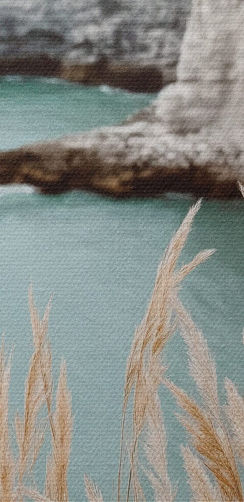 Tall grass next to a body of water