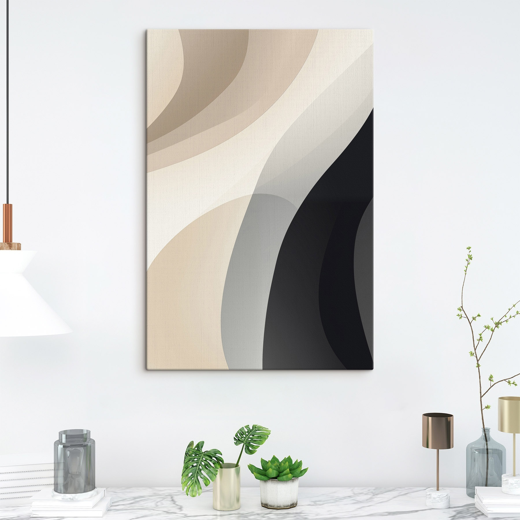 Flowing shapes in neutral tones