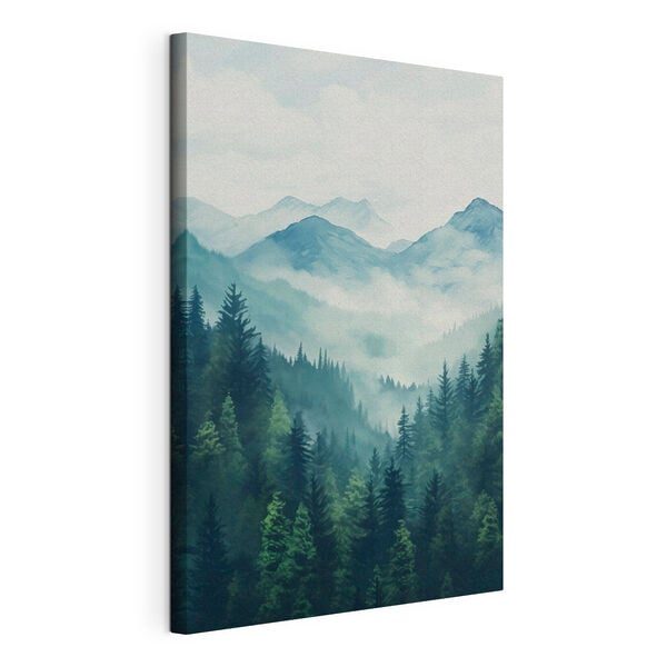 Landscape of mountains and trees