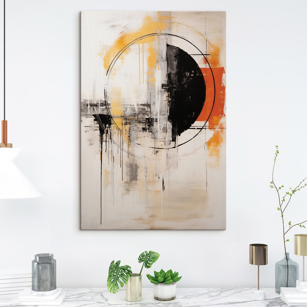 Painting of a circle and a black circle