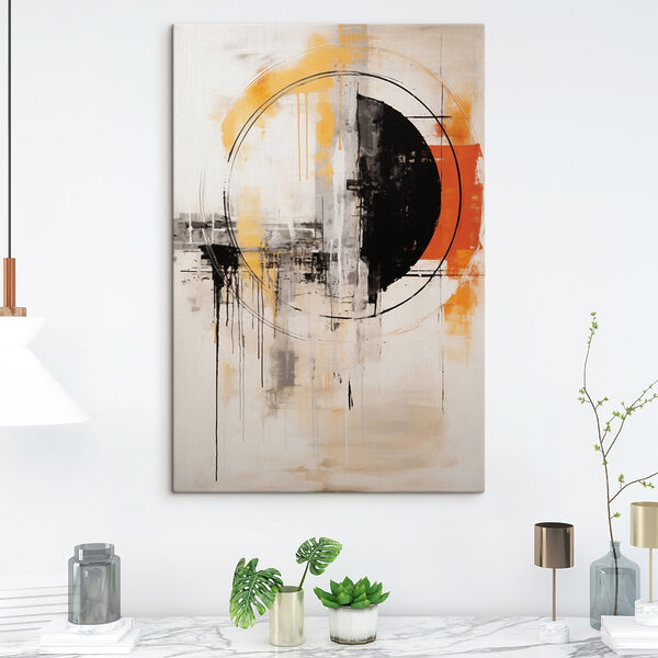 Painting of a circle and a black circle