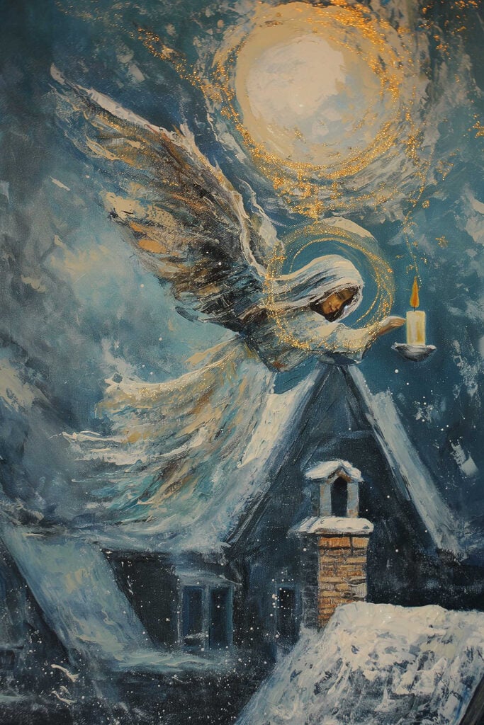 Painting of a woman holding a candle
