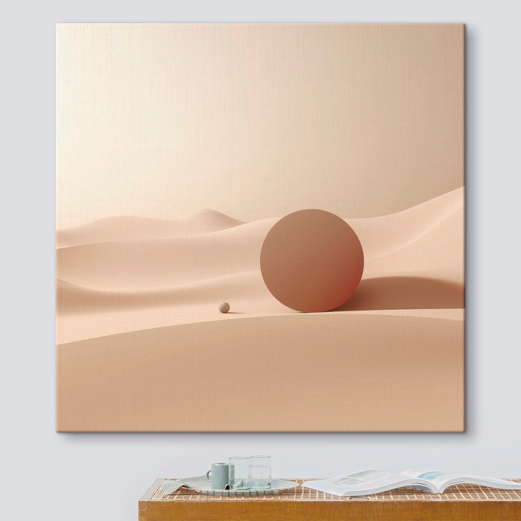 Ball and a ball in a desert