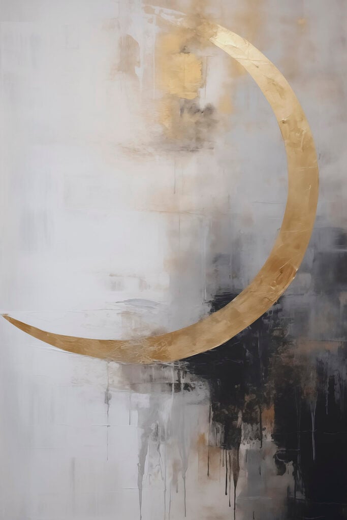 Painting of a crescent moon