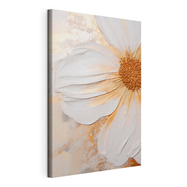 Large white flower with golden accents