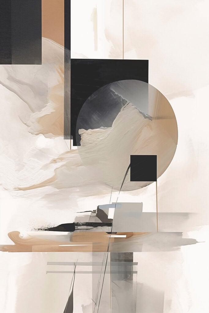 Painting of a circle and squares