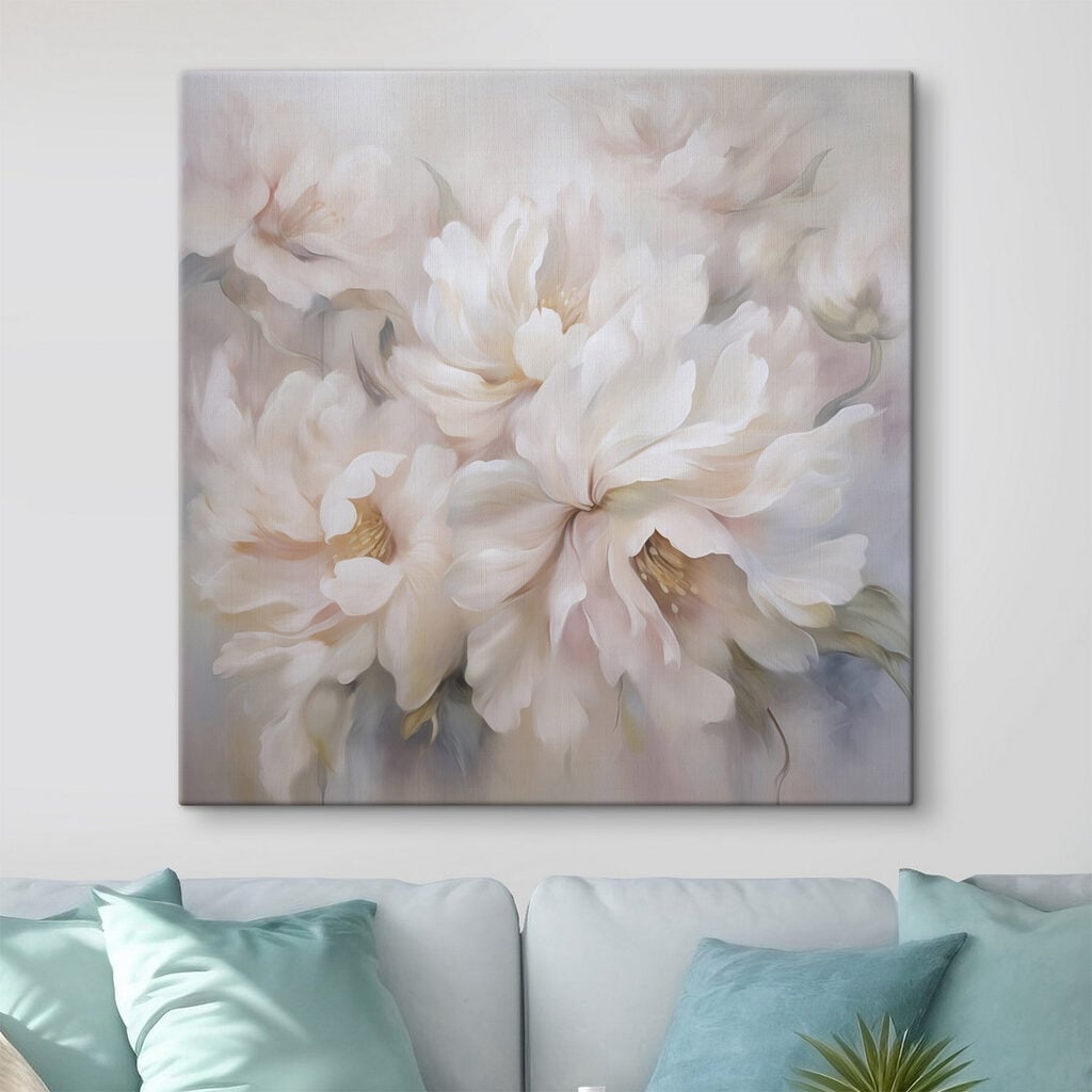 Painting of flowers on a white background
