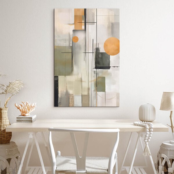 Painting of a white and grey art