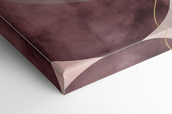 - Soft curves in muted tones