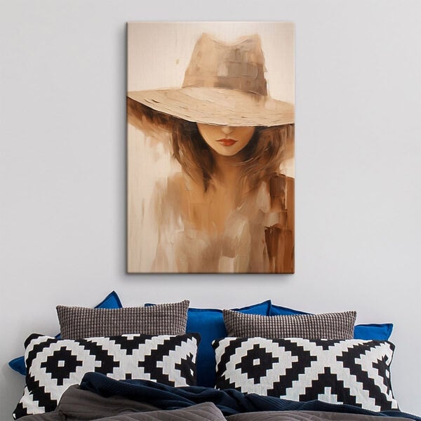 Painting of a woman wearing a hat